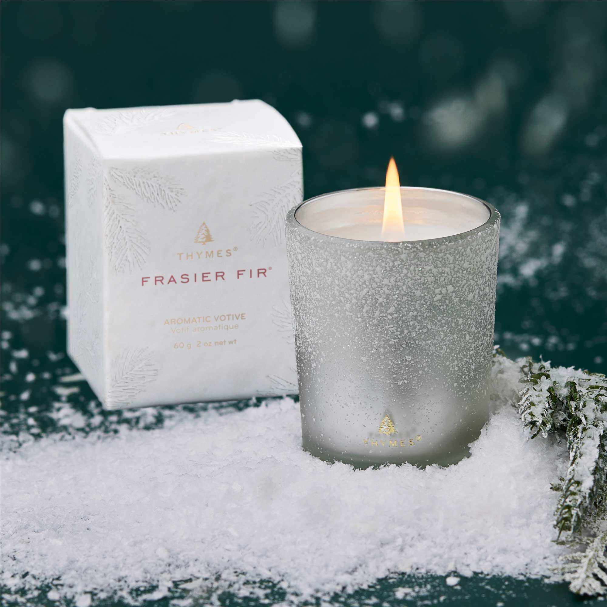 Frasier Fir? Flocked Votive Candle - Image 2
