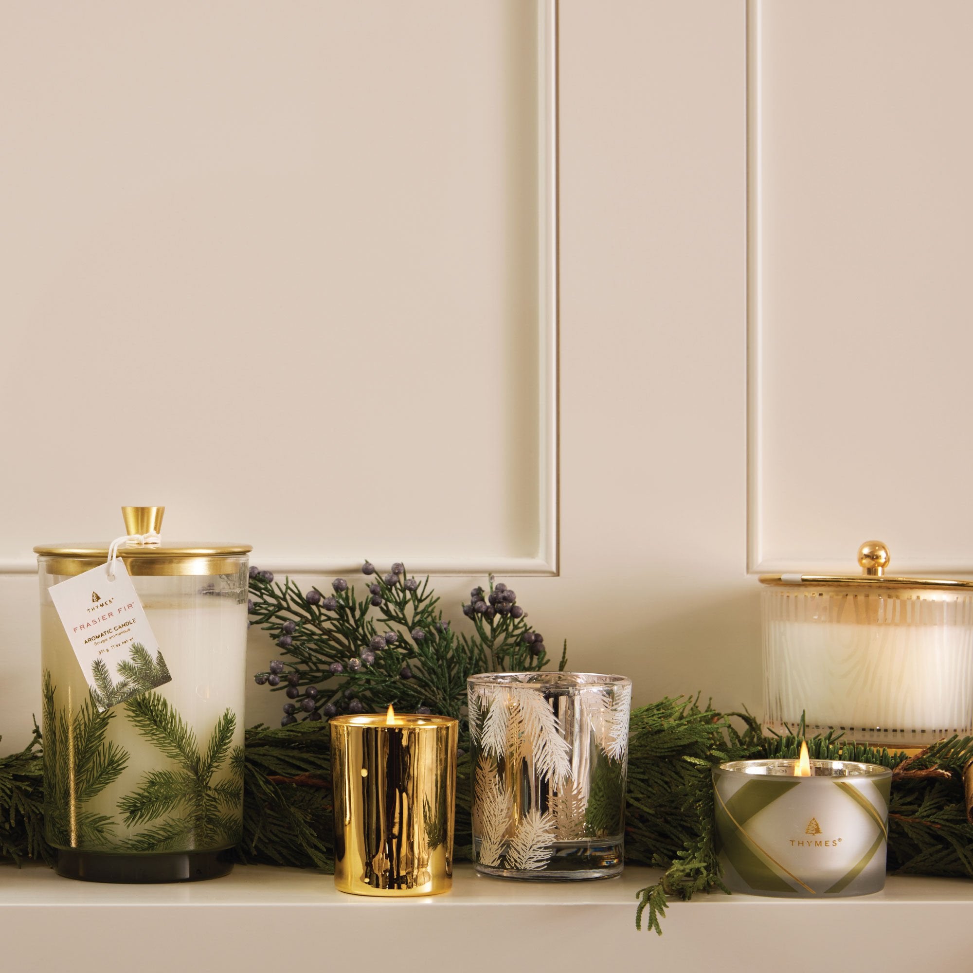 Frasier Fir? Gilded Frosted Wood Grain Candle - Image 6