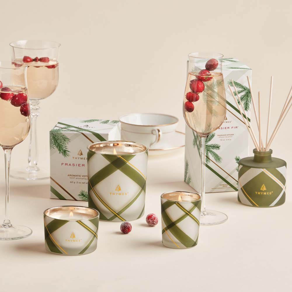 Frasier Fir? Frosted Plaid Medium Candle - Image 3