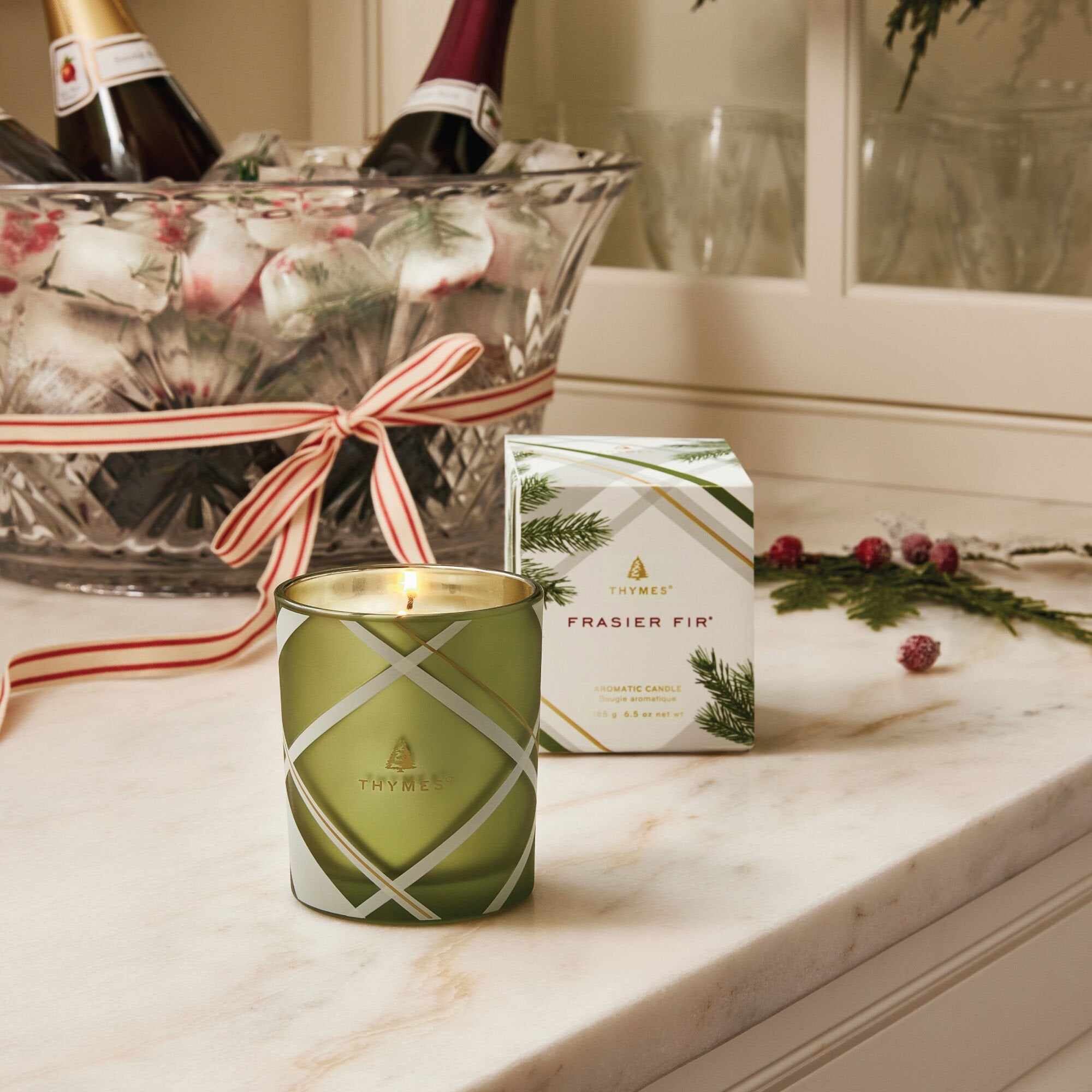 Frasier Fir® Frosted Plaid 6.5 oz Poured Candle - Image 2