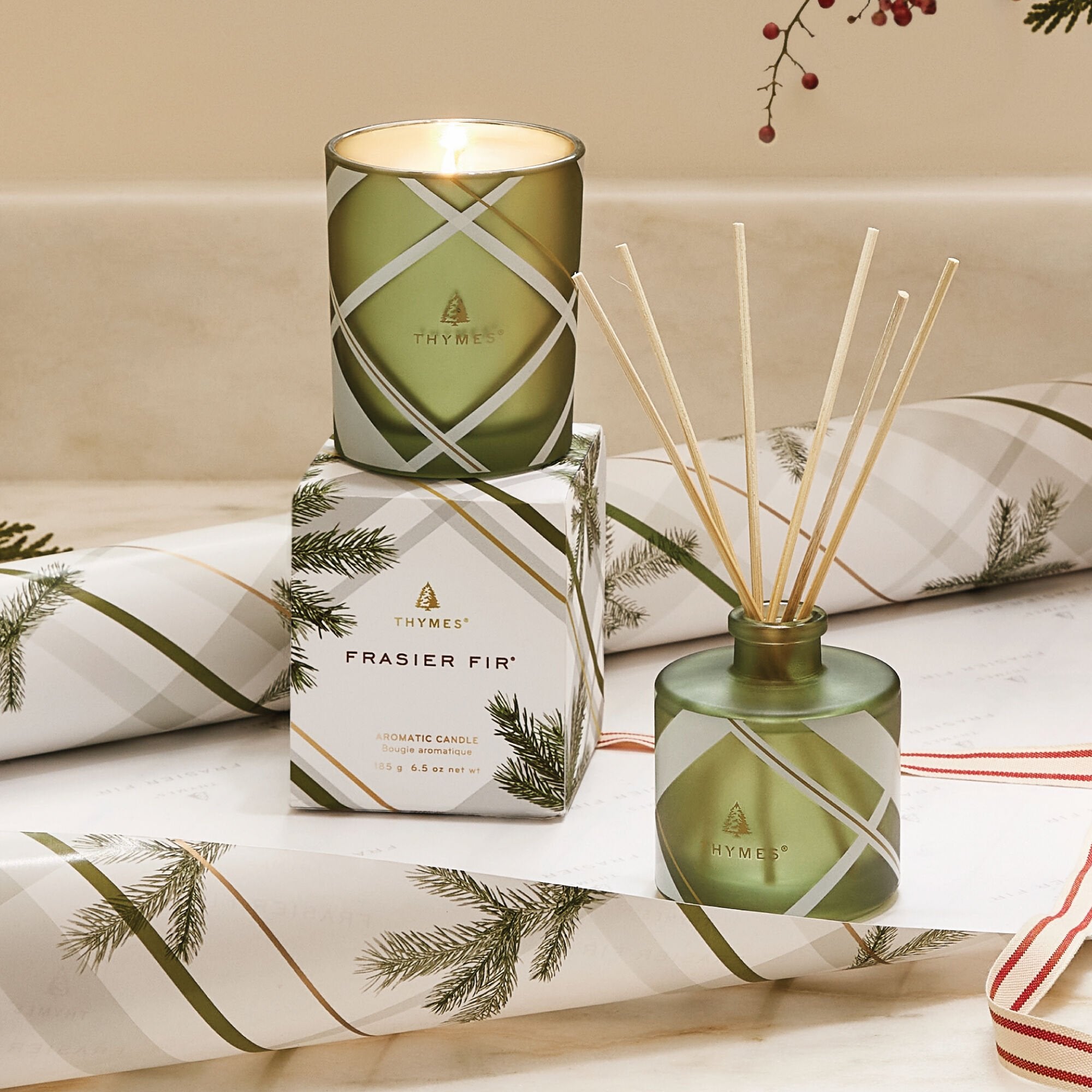 Frasier Fir® Frosted Plaid 6.5 oz Poured Candle - Image 3